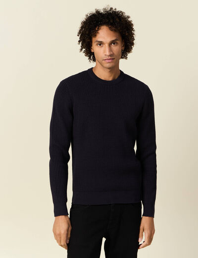 Pull éco-responsable bleu foncé homme