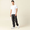 Jeans large relaxed denim snow noir homme