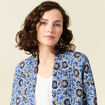Gilet imprimé manches longues bleu femme