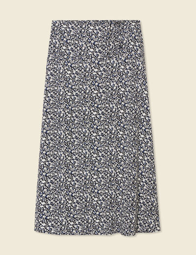 Jupe longue portefeuille bleu femme