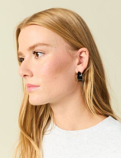 Boucles d'oreilles anneaux larges noir femme