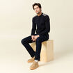 Pull manches longues bleu marine homme