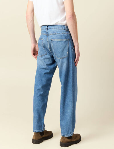 Chino droit longueur 32 en coton denim stone homme