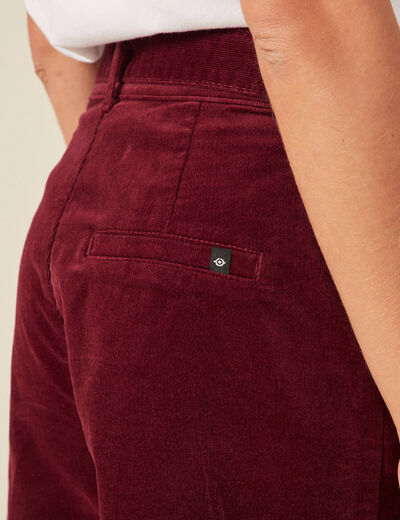Short paperbag velours prune femme