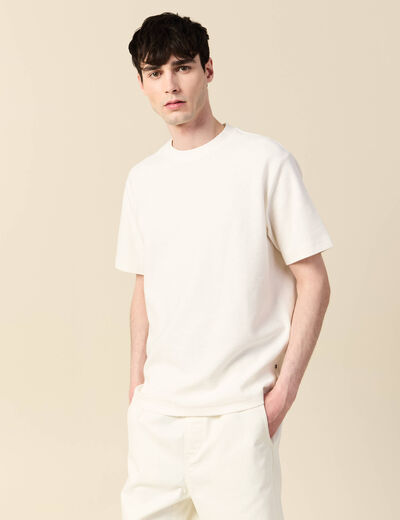 T-shirt manches courtes ecru homme