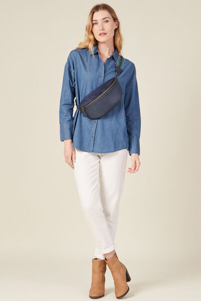 Chemise en jean denim stone femme