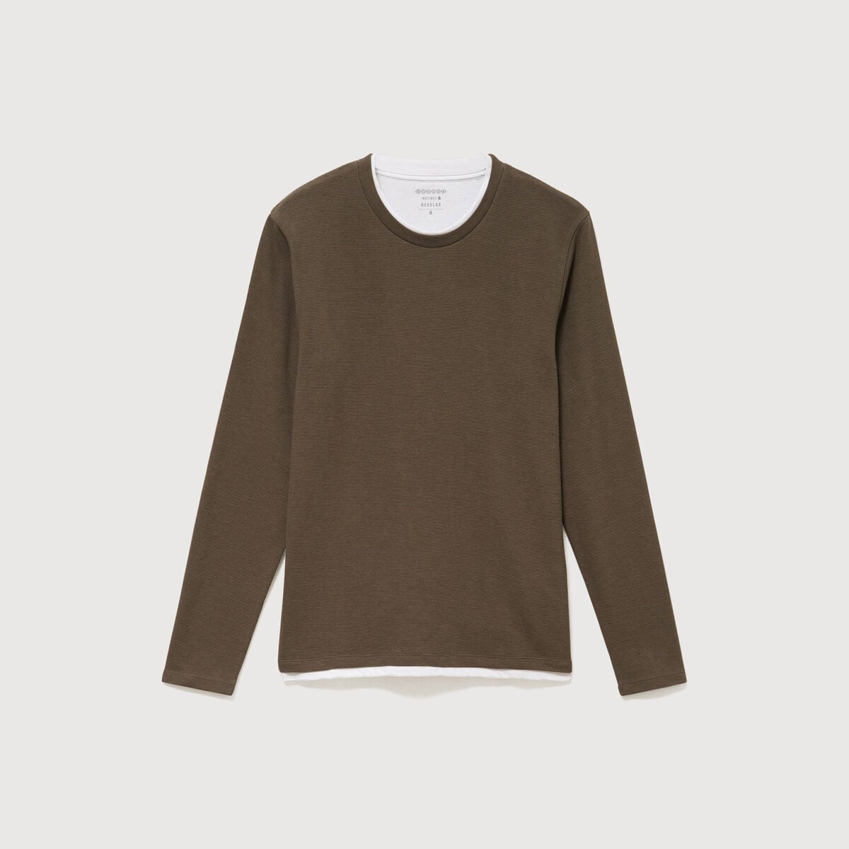 T-shirt manches longues taupe homme