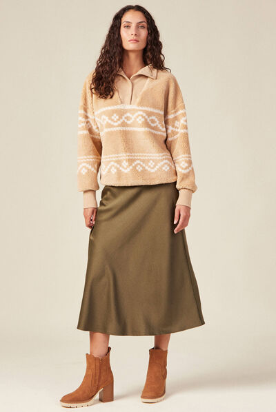 Sweat éco-responsable beige femme