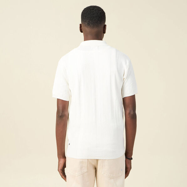 Chemise manches courtes tricot ecru homme