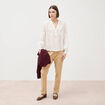 Chino cigarette 7/8&egrave;me taille haute marron clair femme