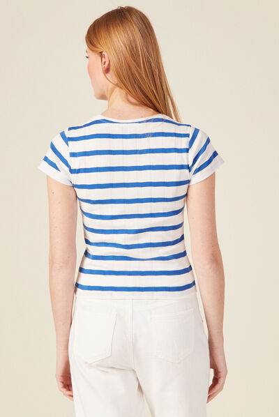 T-shirt manches courtes bleu electrique femme