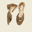 Sandales à talons suédine vert kaki femme