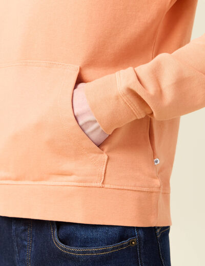 Sweat manches longues orange corail homme