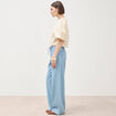 Jeans large taille standard en coton denim bleach femme