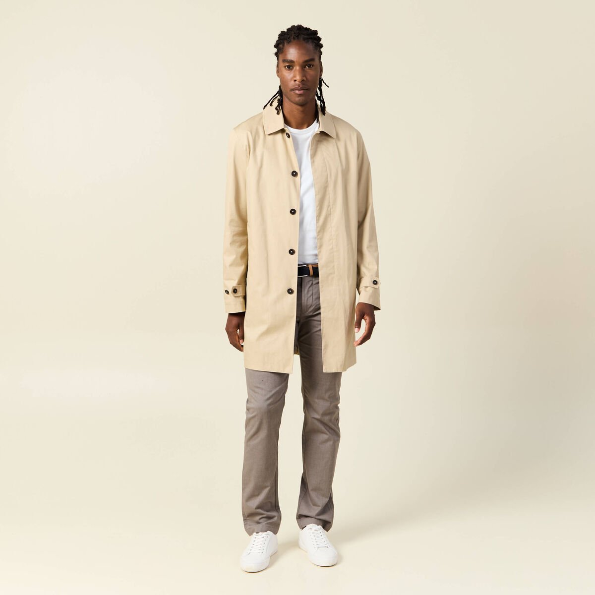 Pantalon chino straight taupe homme