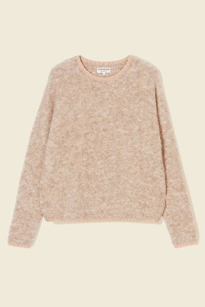 Pull éco-responsable beige femme