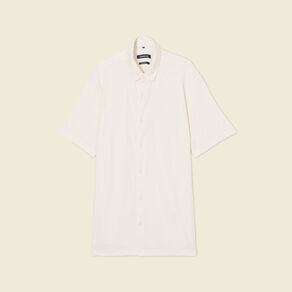 Chemise manches courtes ecru homme
