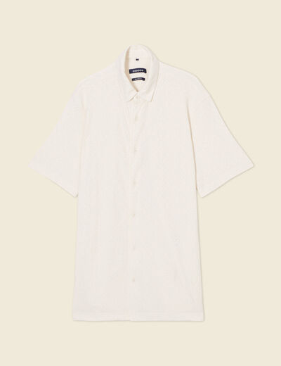Chemise manches courtes ecru homme