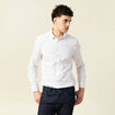Chemise en coton manches longues blanc homme