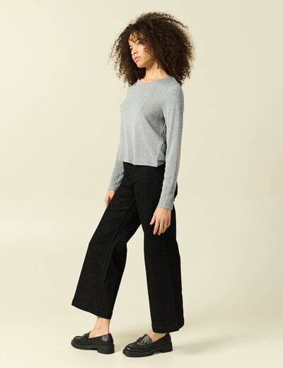 T-shirt manches longues gris femme