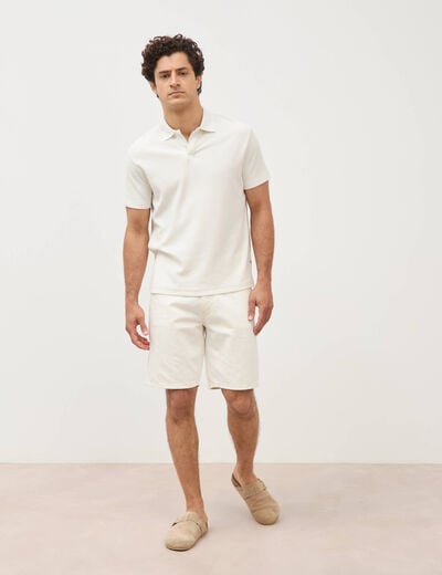 Polo manches courtes ecru homme