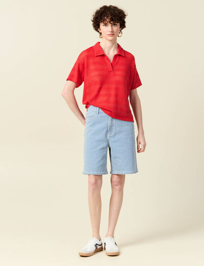 T-shirt manches courtes rouge femme