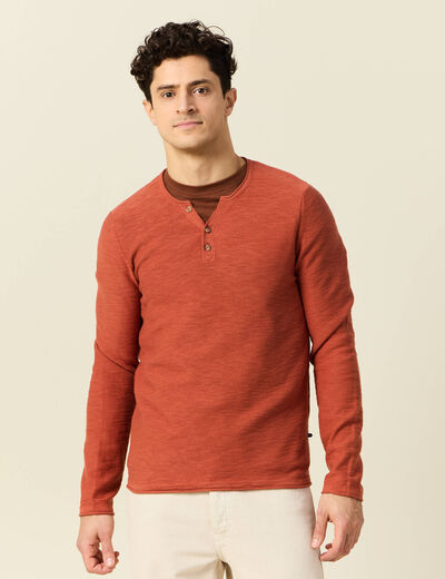 Pull manches longues rose homme