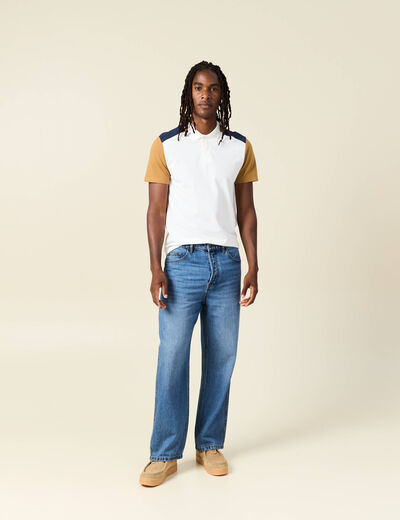 Polo manches courtes camel homme