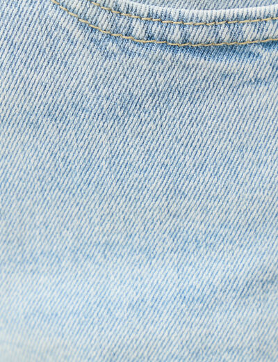 Jeans large taille haute denim bleach femme