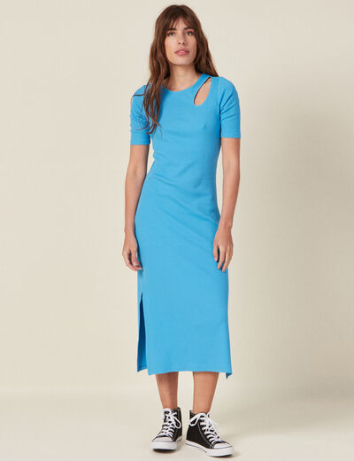 Robe longue bleu femme