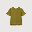 T-shirt droit col rond manches courtes vert kaki femme