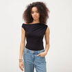 Body ajust&eacute; encolure bardot noir femme