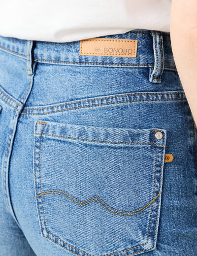 Jeans large taille haute denim stone femme