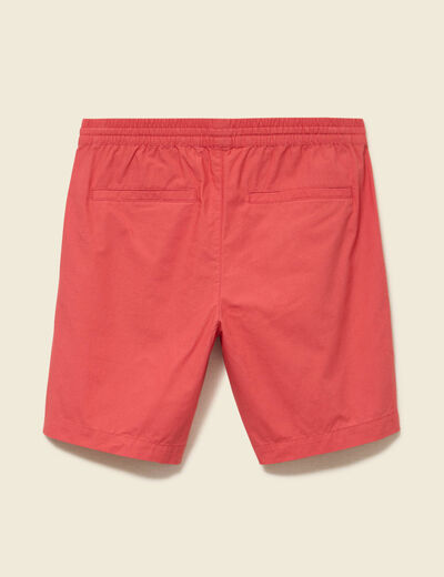Bermuda en coton rouge corail homme
