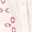 Chemise manches longues brodée creme femme