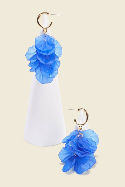 Boucles d'oreilles pendantes bleu electrique femme