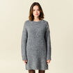 Robe pull droite avec boutons gris clair femme