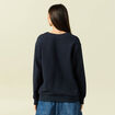 Cardigan oversize col v manches longues bleu marine femme