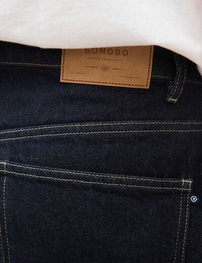 Jeans large longueur 32 en coton denim brut rinse homme