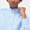Chemise manches longues col montant multicolore femme