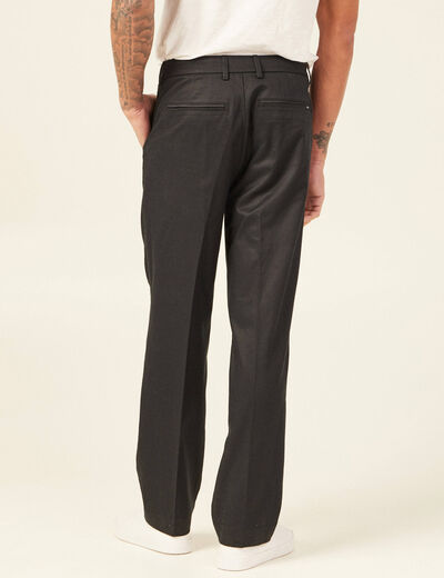 Pantalon chino droit noir homme