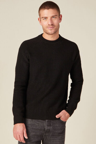 Pull manches longues noir homme