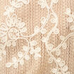 T-shirt brod&eacute; col rond manches 3/4 beige femme