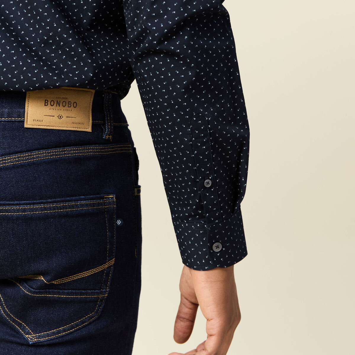 Chemise bleu marine homme
