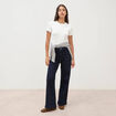 Jeans large taille haute denim brut rinse femme