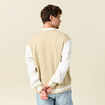 Veste sweat manches longues ecru homme