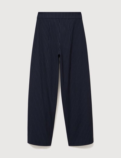 Pantalon ample taille standard bleu marine femme