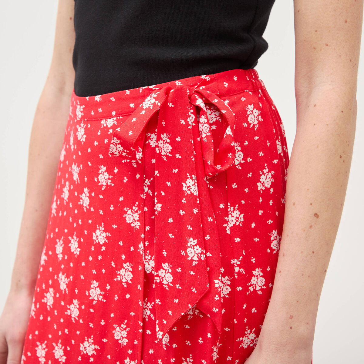Jupe fluide rouge femme