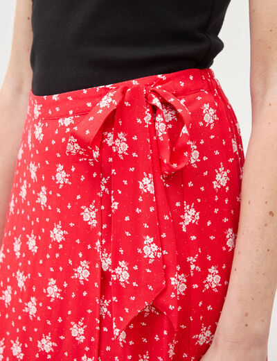 Jupe fluide rouge femme