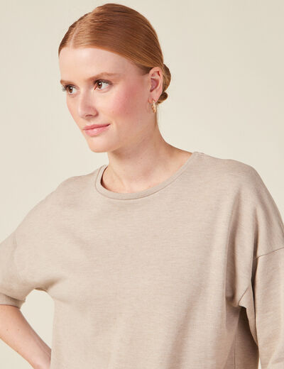 T-shirt à manches courtes creme femme